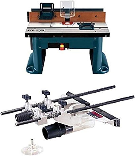 Bosch Benchtop Router Table with Deluxe Router Edge Guide With Dust Extraction Hood & Vacuum Hose Adapter