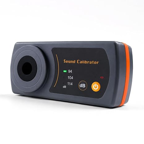 Decibel Meter Calibrator, High Precision SPL Meter Calibrator with 94dB 104dB 114dB Calibration Level, 1/2 Inch Mic Slot, 1000Hz Output, Low Battery Alert, Sound Level Calibrator for Lab Testing