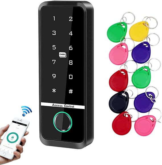 Door Lock with Keyboard and Fingerprint WiFi 125Khz EM+13.56MHz MF RFID Card Reader Controller Keypad Intercom Electronic System Smart Lock App Control Tuya