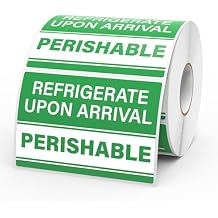 500 Pcs Waterproof Perishable Stickers for Shipping 3 2 Inch Perishable Refrigerate Upon Arrival Labels Green Keep Refrigerated Warning Stickers Packing Labels for Food Delivery Cold Chain