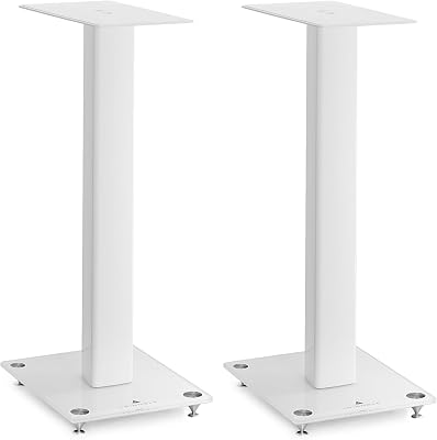 triangle - S05 Speaker Stands for Hi-Fi Bookshelf Speakers - Height 640 mm - Weightable Stands - Universal Compatibility - White Pair