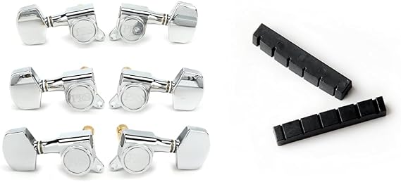 PRS Guitars SE Locking Tuners Set of 6, Chrome (106297::C:003) & String Nuts Set of 2, Regular (101755 001:007)