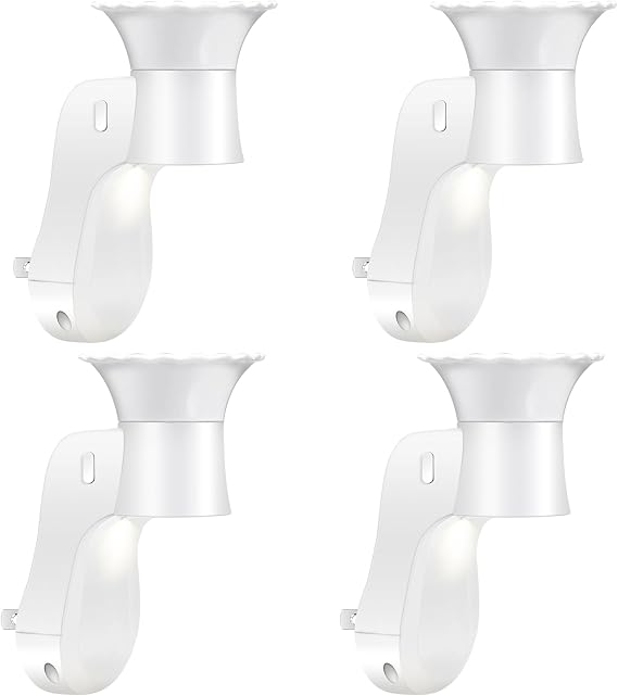 Wall Fragrance Plug in Air Freshener- Plug in Diffuser with Night Light Compatible with Bath and Body Works Wallflowers Refill, ETL Certified Rotatable Plug, Scent Control Plug for Home Office (4PCS)