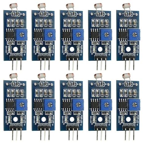 10PCS Photosensitive Sensor Module Digital Light Intensity Detection Photosensitive Resistor Module High Power High Efficiency Digital Measurement Electronic Practice DIY