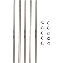 Fully Threaded Rod Long Metric Right Hand Stainless Steel 304 Rods (M8x250mm, 5 Pack)