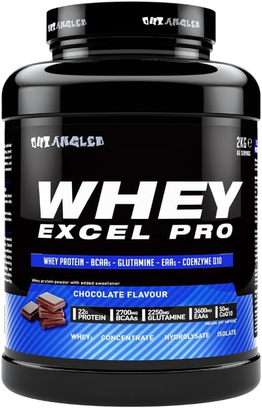 Whey Protein Powder, Whey Excel Pro, Chocolate Flavour 2kg, High Protein with Whey Protein Isolate for Muscle Recovery