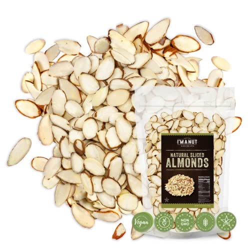 Premium Raw Unsalted Sliced Almonds 64oz 4 lb | Superior Gourmet Quality | Batch Tested Gluten & Peanut Free | Non-GMO | No PPO | Unblanched for Maximum Nutrition & Flavor