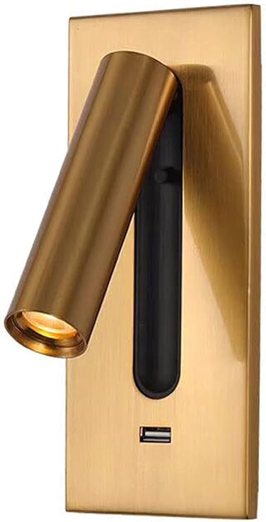 LED Bedside Reading Wall Light,Headboard Reading Lamp,Focus Night Light,USB Fast Charging Port,Swivel Head,Wall Mount,Bronze, Soft White 4000k