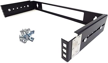 1U 19-Inch Hinged Extendable Wall Mount Bracket Network Equipment Rack - Black