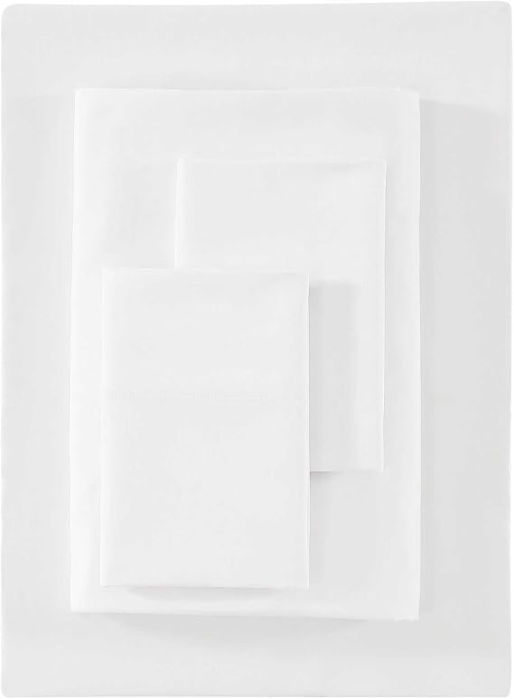 Vera Wang - King Size Sheets Set, Smooth & Silky 1000 Thread Count Sateen with Deep Pockets, Medium Weight for Year Round Comfort, 4 Piece Bedding with Matching Fitted Sheet & Pillowcases (White)