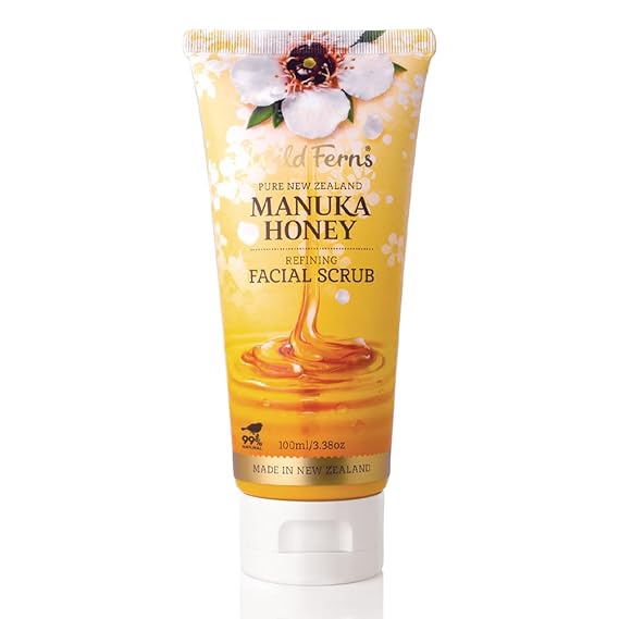 Wild Ferns Manuka Honey Refining Facial Scrub, 99% Natural, 100ml