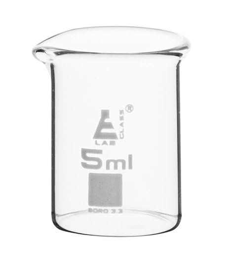 EISCO Beaker, 5ml - Low Form with Spout - Ungraduated - Borosilicate 3.3 Glass