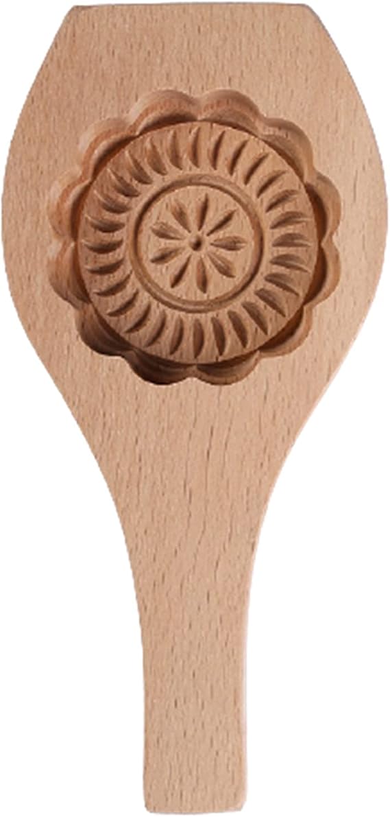 VALINK Wooden Moon Cake Wooden Baking Mold, Carved Wooden Mooncake Cookie Stencils DIY Gingerbread Template Practical Kitchen Baking Tools Easy Operation
