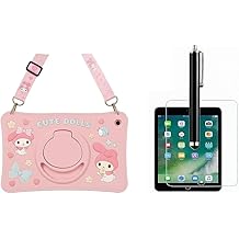 Redmi Pad Se 11 İnç Cute Dolls Askılı Standlı Tablet Kılıfı+Kalemi+Kırılmaz Cam;Pembe