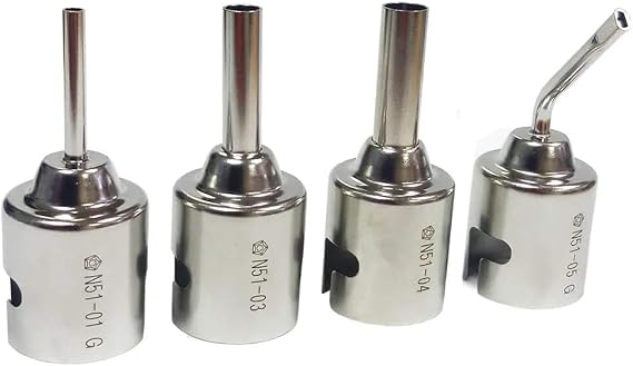 Hakko Hot Air Rework Nozzle, N51-50 Set (1,3,4 &5)