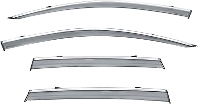 WellVisors Window Visors Wind Deflectors Compatible with Toyota Corolla Cross 2022-2025 Chrome Trim Rain Guards 3-847TY063
