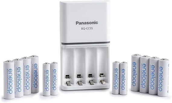 Eneloop Panasonic K-KJ55MC84CZ Power Pack; 8AA, 4AAA, and Advanced Battery 3 Hour Quick Charger