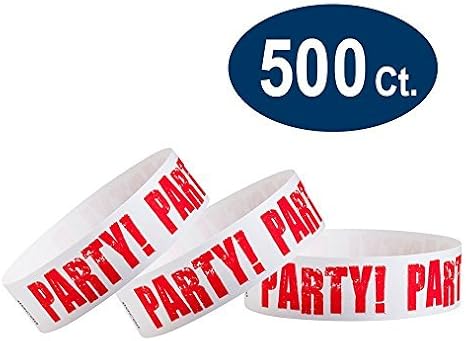 500 WristCo Red Party Tyvek Wristbands for Events - Tamper-Proof | Comfortable Water/Tear-Resistant - USA Made Tyvek Wristband ID Bracelets for Events, Concerts, Party Security, VIP Admission