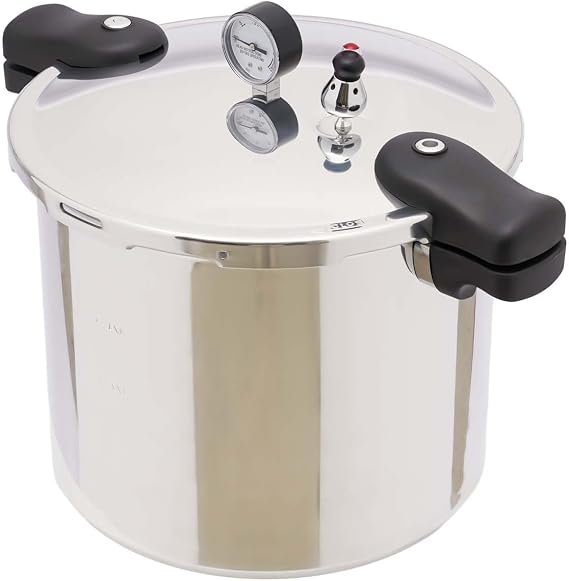 23 Quart Pressure Can Cooker with Pressure Gauge & Pressure Regulator Pressure Cooker Aluminum Pressure Can Large Capacity Kitchen Pressure Can Cookware