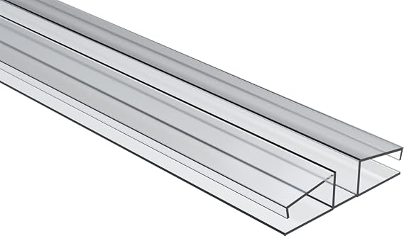 Plastic-Craft | Clear PVC Living Hinge, Grooved, Fits 1/4" Material, 72" L (Pack of 2)