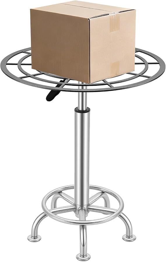 360 Rotary Spray Paint Rack, Adjustable Height Rotating Paint Rack 176 Lbs Load Capacity Lifting Spray Painting Table Silver