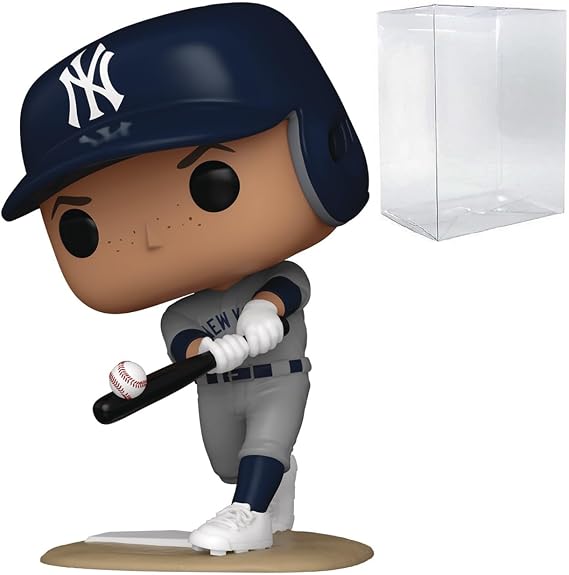 POP MLB: Yankees - Aaron Judge (Away Jersey) Funko Vinyl Figure (Bundled with Compatible Box Protector Case), Multicolor, 3.75 inches