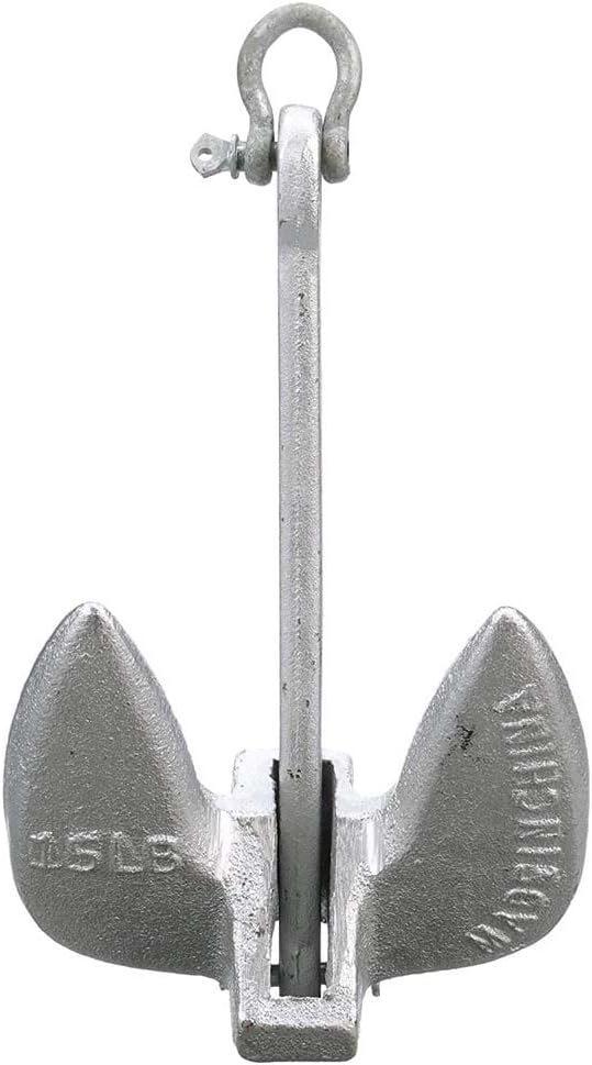 Seachoice Navy Anchor Cast Iron Use In Gravel, Stone and Shale Bottoms Aluminum-Plated Multiple Sizes
