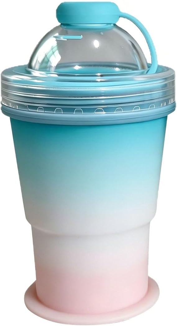 Silicone Round Ice Maker and Portable Foldable Cup with Strong PP Lid Slow Melting Large Ice Ball Maker