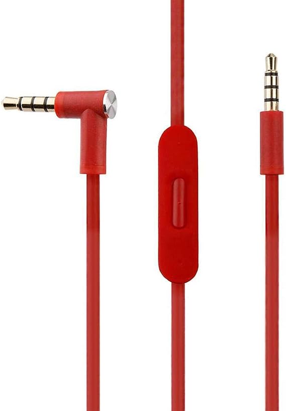Replacement Audio Cable Cord Wire with Inline Microphone and Control for Beats by Dr Dre Headphones Solo/Studio/Pro/Detox/Wireless/Mixr/Executive/Pill,Red CBA_01
