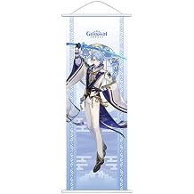 Hanaiette 1PC Hanging Painting Silk Cloth Poster Engraved Scroll Animation Peripheral for game lover (Kamisato Ayato)
