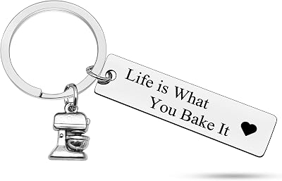 Heigebi Baker Gift Baking Keychain Gifts for Baker Bake Lover Keychain Gift Baking Gift Culinary Student Gifts Culinary School Graduation Gift Pastry Chef Gifts for Women Keychain