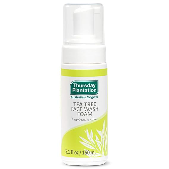 Thursday Plantation Tea Tree Face Wash Foam, Gentle Soap-Free Skin Cleanser, 5.1 fl oz