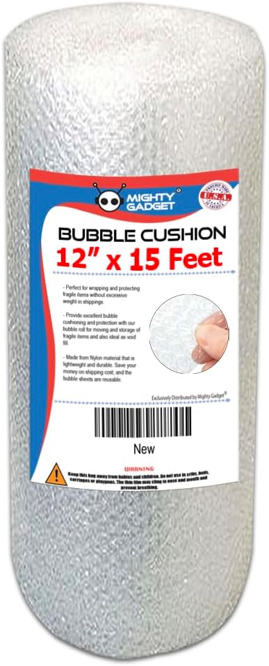Small Bubble Cushioning Wrap for Moving & Shipping - 15 FT Bubble Packing Wrap for Extra Protection Packaging Boxes & Mailers - Clear Bubble Roll Moving Supplies, Perforated Every 12 IN