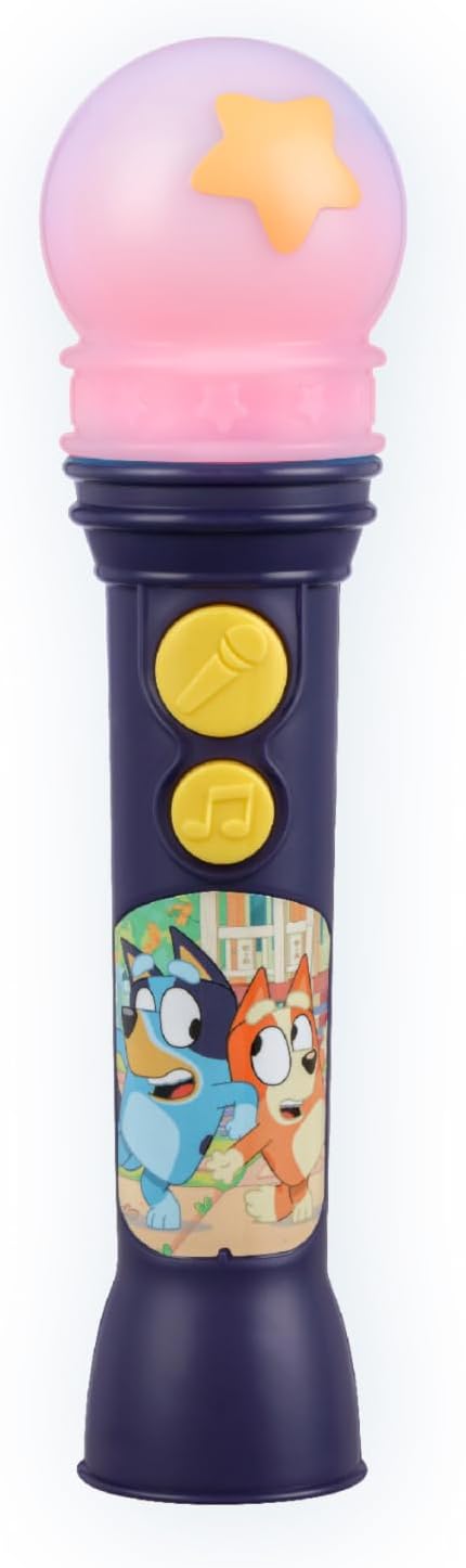 Bluey Toy Microphone for Kids with Music and Lights, Ideal Toddler Toys