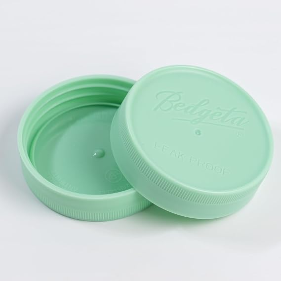 Yodecy 16 Pack Green Mason Jar Lids,8 Wide Mouth & 8 Regular Mouth Mason Jar Lids, Fit Ball, Kerr and More, One-piece Lid without Silicone Ring(Green)