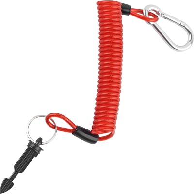 6 Ft Trailer Breakaway Cable Heavy Duty,High Rebound Coiled Trailer Brake Away Cable with Super Tension,Universal Trailers Emergency Brake Cables with Pin for TrailersTowingRV