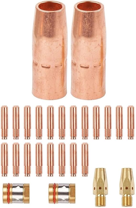 MIG Welding Torch Accessory Set 0.035 Inch for Miller M-25 M-40 for Hobart H Nozzle Diffuser Contact Tip Copper Workshop
