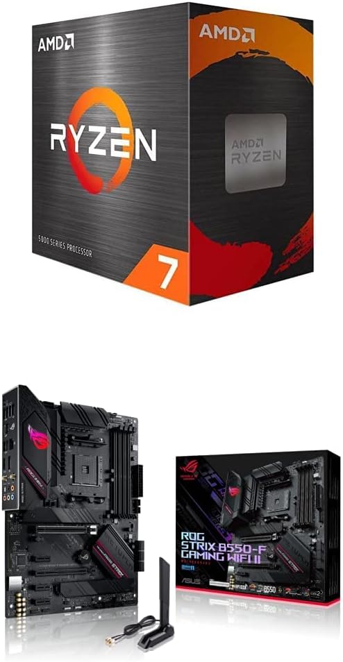 AMD Ryzen 7 5700G 8-Core, 16-Thread Unlocked Desktop Processor & Asus ROG Strix B550-F Gaming WiFi II AMD AM4 (3rd Gen Ryzen) ATX Gaming Motherboard