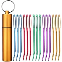 UzecPk 15Pcs Yarn Needles, Tapestry Needle Darning Needle Large Eye for Crochet, Darning Needles for Crochet Accessories with Aluminum Storage Tube