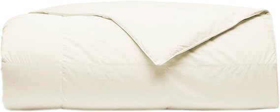 BOLL & BRANCH Percale Quilted Down Comforter, Full/Queen, Cream | Duvet Insert and Cover in One Layer - All-Season, Luxury Organic Cotton, Hypoallergenic Primaloft