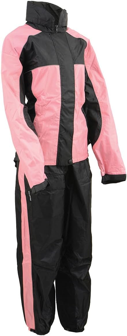 Milwaukee Leather Women's Motorcycle Hooded Water-Resistant Rain Suit for Outdoors