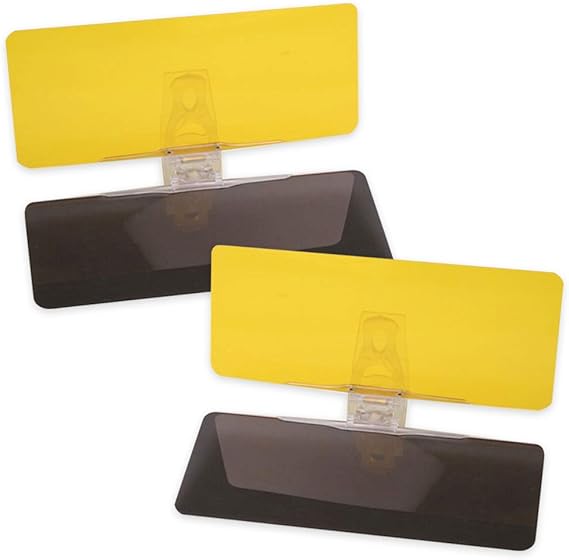 Car Sun Visor (Pack of 2), Tac Extension, 2 in 1 for Day and Night Anti-Glare, Anti Dazzle and Anti UV HD Automobile Windshield Visor by Mobi Lock