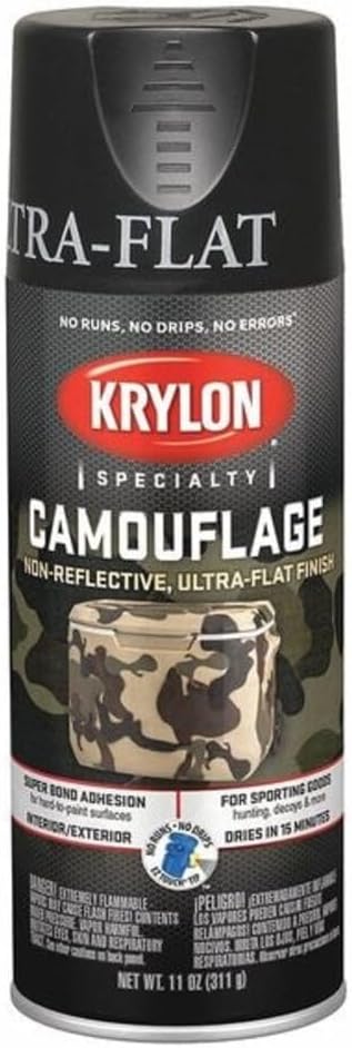 Krylon Camouflage Paint, Ultra Flat, Black, 11 oz.
