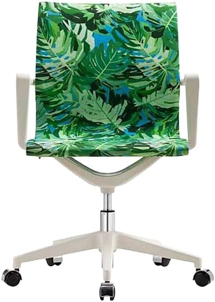 Eurotech Seating Elizabeth Sutton Collection Wynwood Pura Vida Print Task Nylon Home-Office-Desk-Chairs, White Frame with Silver Accents