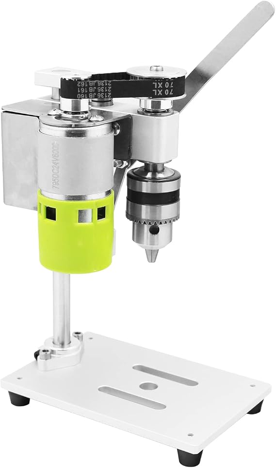 Mini Drill Press for Bench Drilling Machine Variable Speed Drilling Chuck 1.5-10mm DIY Wood Metal Electric Tools Miniature Small Bench Drill DIY Pure Aluminum Small Bench Drill High Precision