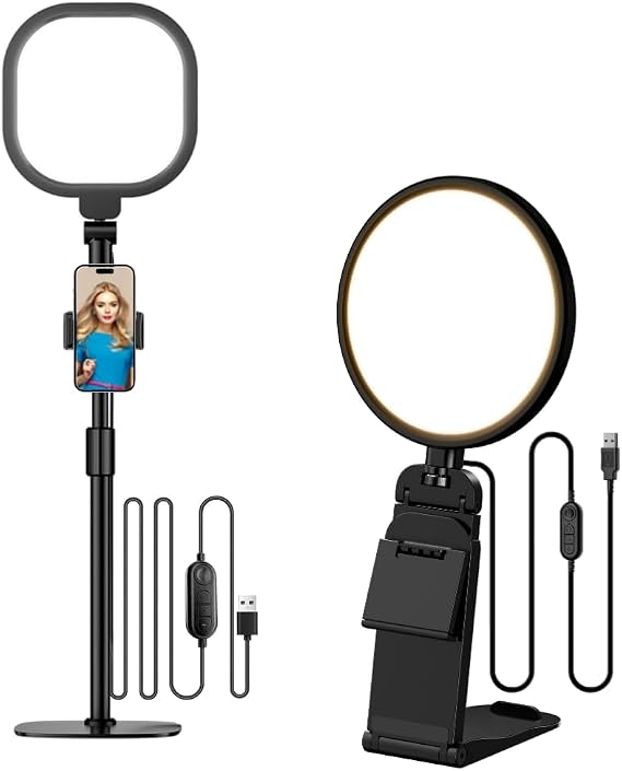 Lighting for Video Conference, Desk Ring Light for Phone/Laptop/Webcam/Monitor/Computer