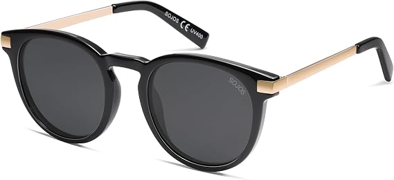 SOJOS Retro Round Polarized Sunglasses Womens Mens Classic Vintage Trendy Sunnies SJ2368