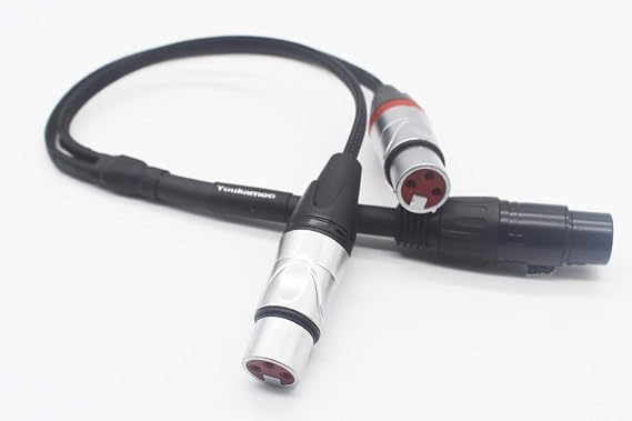 Youkamoo 4 Pin XLR to 3 Pin XLR Splitter Cable, Female to Female