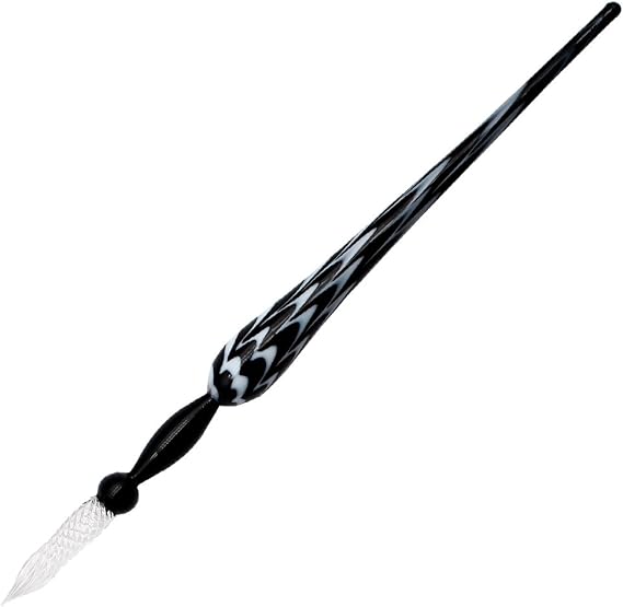Gullor Vintage Glass Dip Pen - Crystal Handmade Signature Pen, Black