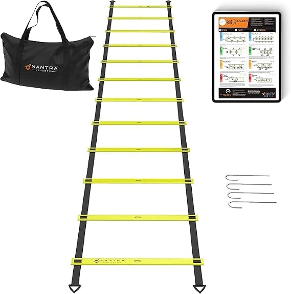 Football Training Equipment Agility Ladder for Training, Set, Goalkeeper Equipment, Bright Yellow